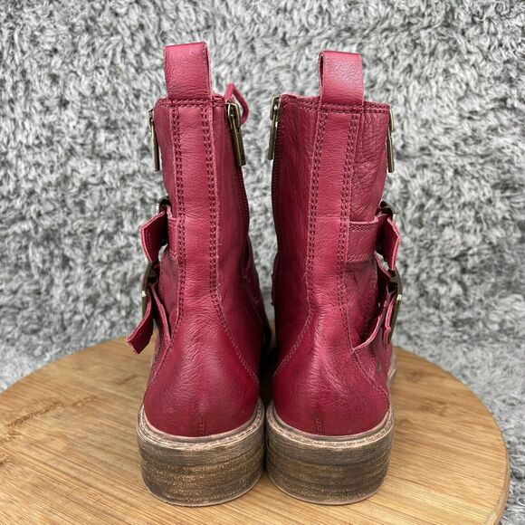 Lucky Brand Leather Ankle Booties Nolan Moto Boots Women's 8 M EU 38 - Picture 4 of 9